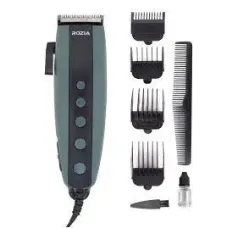 Машинка для стрижки волос Rozia HQ-351 с насадками, ножницами и расческой Машинка проводная электрическая от сети