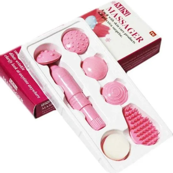 Массажер для лица Mini Massager, ручной массажер с насадками PR1