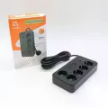 Сетевой фильтр HG-2505 на 5 розеток черный • Удлинитель 3 м с 4 USB, Type-C, выключателем и заземлением для дома и офиса