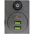 Сетевой фильтр-разветвитель PNS-04 черный с LED-индикатором, 4 розетками 220V, 2 USB и PD Type-C • Мульти-розетка для дома, офиса и зарядки гаджетов