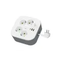 Сетевой удлинитель-фильтр A107/PNS-05 белый 4 м с LED-индикатором, 4 розетками 220V, 2 USB и PD Type-C • Разветвитель питания для дома, офиса и зарядки гаджетов