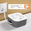 Сетевой удлинитель-фильтр A107/PNS-05 белый 4 м с LED-индикатором, 4 розетками 220V, 2 USB и PD Type-C • Разветвитель питания для дома, офиса и зарядки гаджетов