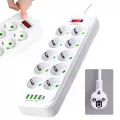 Сетевой удлинитель-фильтр PNS-02/D10 белый 5 м с LED-индикатором, 4 USB и PD Type-C • Разветвитель питания 10–220V для дома, офиса и техники
