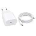 Сетевое зарядное устройство 26X-199 35W USB-C белое • Адаптер быстрой зарядки 26X-199 с кабелем Type-C–Type-C 1 м для смартфонов и USB-C устройств