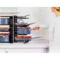Металлический регулируемый органайзер 26X-16 черный для крышек и сковородок • Кухонная подставка 26X-16 для кастрюль, досок и посуды