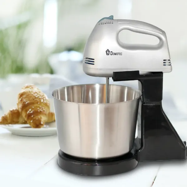Миксер DOMOTEC MS-1133 2 в 1 стационарный / ручной ∙ Миксер – блендер – тестомес с металлической чашей 2л