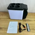 Мини автохолодильник Portable Electronic 7.5 л серо-синий с охлаждением и нагревом • Автомобильный холодильник-нагреватель Portable Electronic 12V от прикуривателя для еды и напитков серо-синий