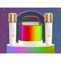 Мини караоке колонка T7 с 2 беспроводными микрофонами • Портативная Bluetooth колонка для детей, дома, подарка и развлечений