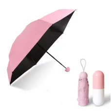 Мини зонт - капсула | компактный зонтик в футляре, Розовый Мини зонт - капсула | компактный зонтик в футляре, Розовый