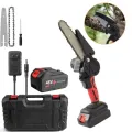 Мини пила Mini Electric Chain Saw1 48V в кейсе с 2 аккумуляторами • Портативная аккумуляторная пила для деревьев и дров