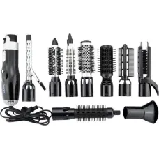 Многофункциональный воздушный мультистайлер для волос Gemei 4833 ∙ Фен - стайлер 10 в 1 с насадками ∙ Щетка ∙ Фен ∙ Брашинг ∙ Локоны 1000 Вт