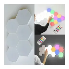 Модульная настенная лампа цветная с пультом 6 шт · LED светильник сенсорный настенно-потолочный «Соты»