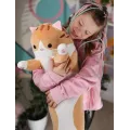 М’яка іграшка обіймашка Кіт Батон 150 см рудий • Велика іграшка-подушка антистрес довгий кіт для сну та відпочинку