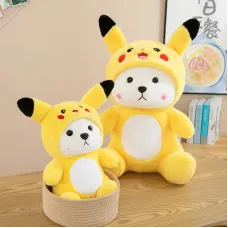 Мягкая игрушка Мишка Пикачу в костюме с съемным капюшоном · Плюшевый медвежонок Pikachu, 40 см