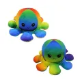 Мягкая игрушка Осьминожка – перевертыш ∙ Двусторонний осьминог настроение 2 в 1 ∙ 20 x 20 x 10 см
