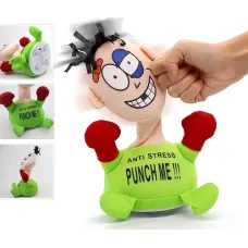 Мягкая интерактивная игрушка - антистресс PUNCH ME «Ударь меня» с звуковым сопровождением на присосках
