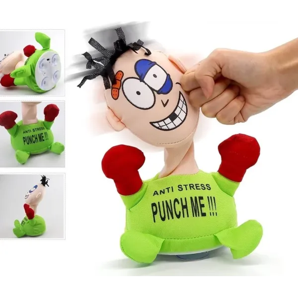Мягкая интерактивная игрушка - антистресс PUNCH ME «Ударь меня» с звуковым сопровождением на присосках