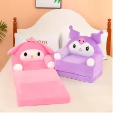 Мягкое детское кресло - трансформер Kuromi pouf 3 в 1 Плюшевый раскладной диван - кровать с мультяшной подушкой Куроми для детей