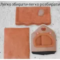 Мягкий домик для животных MA687 40х35х38 см хаки • Лежанка-будиночок для котов, небольших собак и домашних питомцев