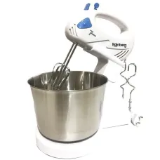 Миксер ручной/стационарный с чашей 2 л скоростей-7 RAINBERG RB-1006 500 Вт 2 насадки