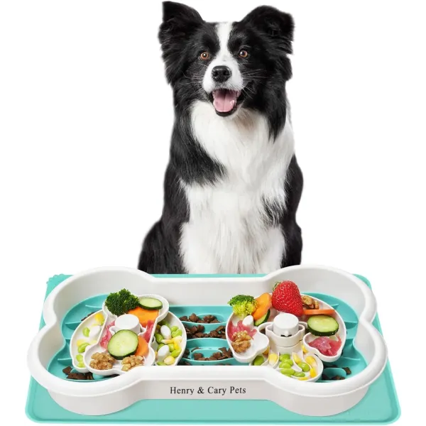 Миска для кормления собак в виде косточки Henry & Cary · Кормушка-дозатор с силиконовым ковриком для медленного кормления для собак