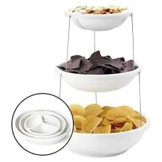 Миска трехуровневая для вечеринок Twist Fold 3 Tiered Bowl | миска для снеков PR4