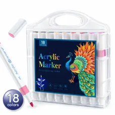 Набор акриловых маркеров MAP-02 • Маркеры для рисования, декора, творчества и росписи по разным поверхностям 18 шт Набор акриловых маркеров MAP-02 • Маркеры для рисования, декора, творчества и росписи по разным поверхностям 18 шт