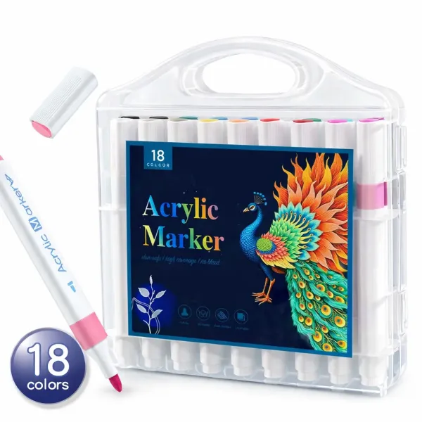 Набор акриловых маркеров MAP-02 • Маркеры для рисования, декора, творчества и росписи по разным поверхностям