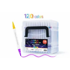 Набор акриловых маркеров MAP-06 • Маркеры для рисования, декора, творчества и росписи по разным поверхностям 60 шт-120 цв