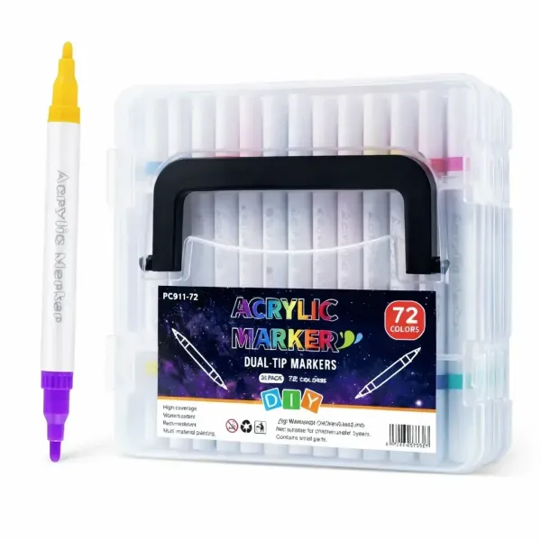 Набор акриловых маркеров MAP-08 • Маркеры для рисования, декора, творчества и росписи по разным поверхностям 