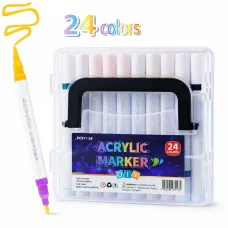 Набор акриловых маркеров MAP-10 • Маркеры для рисования, декора, творчества и росписи по разным поверхностям 12 шт-24 цв Набор акриловых маркеров MAP-10 • Маркеры для рисования, декора, творчества и росписи по разным поверхностям 12 шт-24 цв