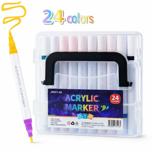 Набор акриловых маркеров MAP-10 • Маркеры для рисования, декора, творчества и росписи по разным поверхностям 