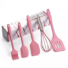 Набор аксессуаров для кухни из 5 предметов EASY Kitchen silicone set ∙ Набор кухонных силиконовых лопаток + венчик + кисточка в комплекте