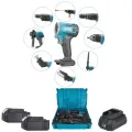 Набор аккумуляторного инструмента 5 в 1 со сменными насадками • Аккумуляторный набор инструментов COMBO SET с кейсом