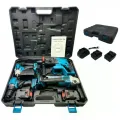 Набор аккумуляторных инструментов DOMOTEC 96V 4в1 • Болгарка, шуруповерт, гайковерт и перфоратор с 2 АКБ в кейсе для ремонта и монтажа