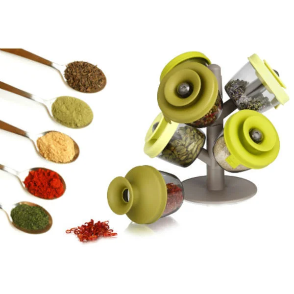 Набор баночек для специй и приправ Pop Up Spice Rack из 6 емкостей на подставке | Спецовница 6 шт