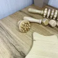 Набір для мадеротерапії 5 предметів • Дерев'яні масажери для тіла 5 шт для роликового, розминального та лімфодренажного масажу