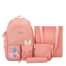 Набор для школьника 4 в 1 · Рюкзак, сумка - шоппер, косметичка и пенал · Черный / розовый / голубой / мятный