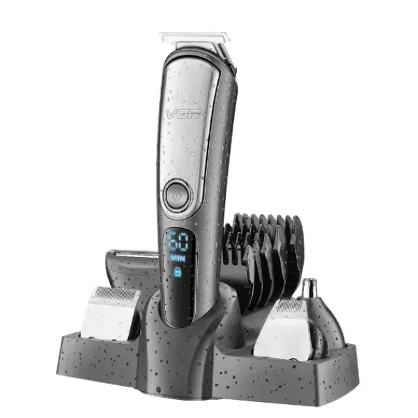 Набор для стрижки VGR V-105 USB 5 в 1 Машинка с насадками и зарядной док-станцией