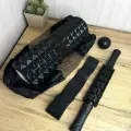 Набір для йоги та масажу з ролером 33 см • Комплект для самомасажу та фітнесу з рельєфним 3D-валиком, масажним ременем, одинарним м'ячем, еластичною стрічкою та чохлом