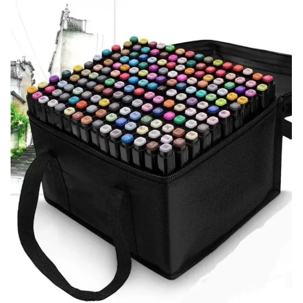 Набор двусторонних художественных маркеров для скетчинга 168 шт / Маркеры для рисования на бумаге Sketch Marker Touch Raven / Подарок художнику