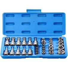 Набір головок New Tools DT-454 34 предмети • Набір торцевих головок New Tools DT-454 Torx та E-Torx 3/8″ у кейсі