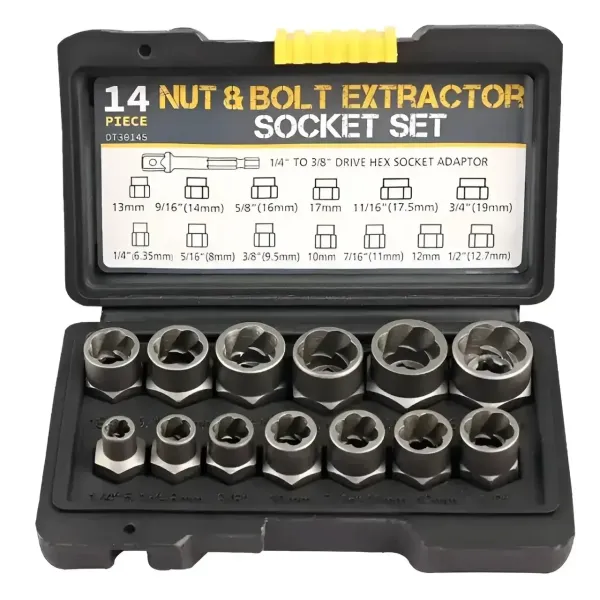 Набор инструментов для удаления болтов и гаек 14 шт • Экстракторы Nut Extractor для повреждённых креплений