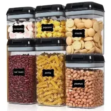 Набор контейнеров для хранения еды, сыпучих и круп FOOD Storage Container Set ∙ 6 емкостей с герметичными крышками