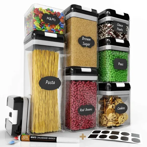 Набор контейнеров для хранения еды, сыпучих и круп FOOD Storage Container Set ∙ 7 емкостей с герметичными крышками