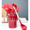 Набор кухонных принадлежностей Kitchen Set, 12 предметов ∙ Силиконовые аксессуары для кухни с подставкой