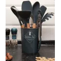 Набор кухонных принадлежностей Kitchen Set, 12 предметов ∙ Силиконовые аксессуары для кухни с подставкой