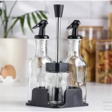 Набор кухонных емкостей для специй, масла и уксуса ∙ Кухонный органайзер на подставке Spice Jar