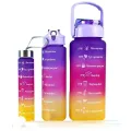 Набор бутылок для воды 300+900+2000 мл • Комплект из 3-х многоразовых бутылок из пищевого пластика