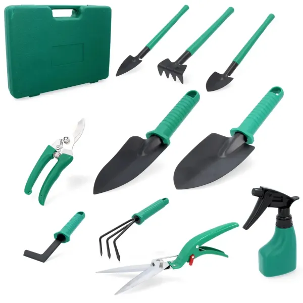 Набор садовых инструментов 10 в 1 с кейсом Garden Instrumen • Компактный комплект для огорода и дачи